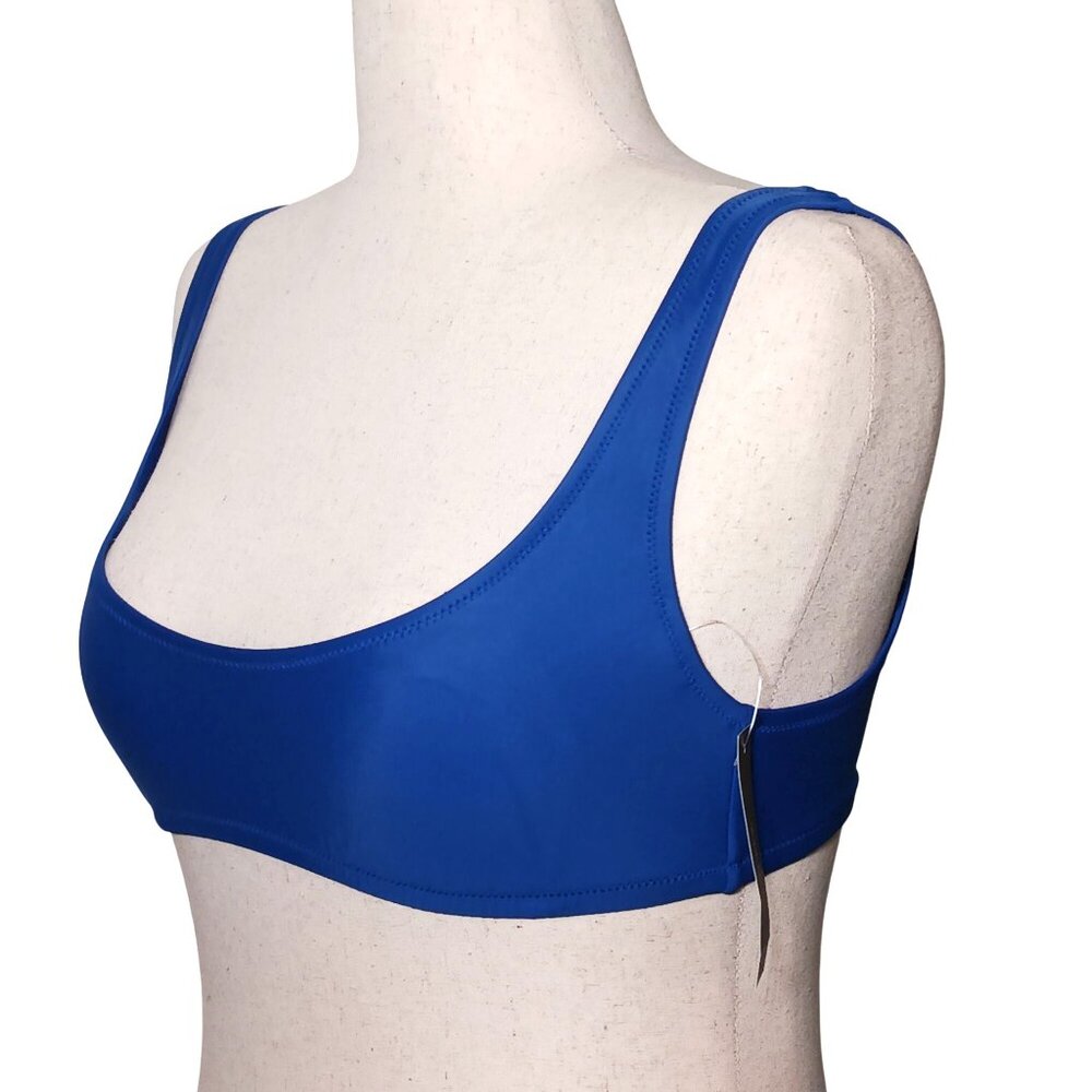 NEW J. Crew Women’s Heritage Scoopneck Bikini Top Blue Size M